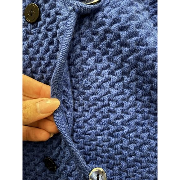 Vintage Rare G. Gucci Women’s 1950/1960’s Blue 2 Button Wool Cardigan Size 44 - Picture 10 of 11